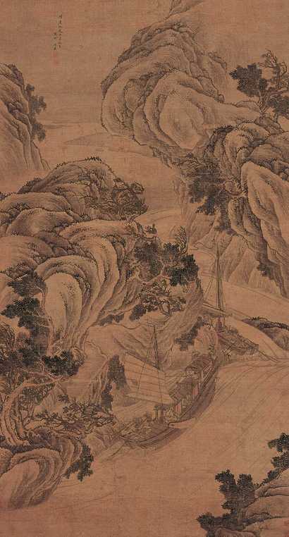 周臣 山水中堂 立轴
